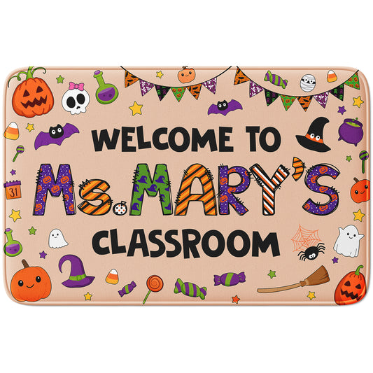 Personalized Halloween Classroom Rug - Welcome to Our Classroom